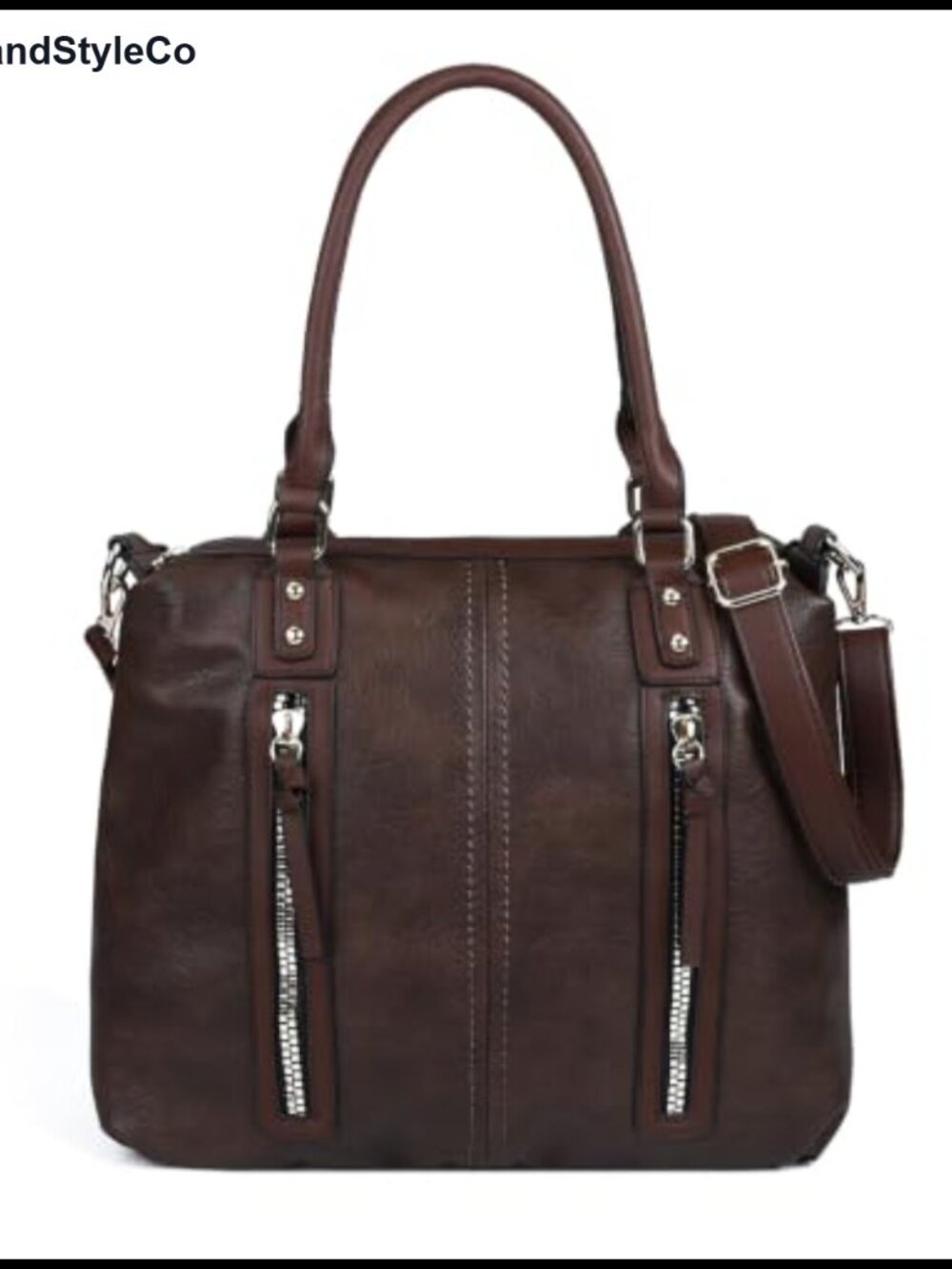 Large Vegan Leather Hobo Satchel Shoulder Bag with Detachable Strap